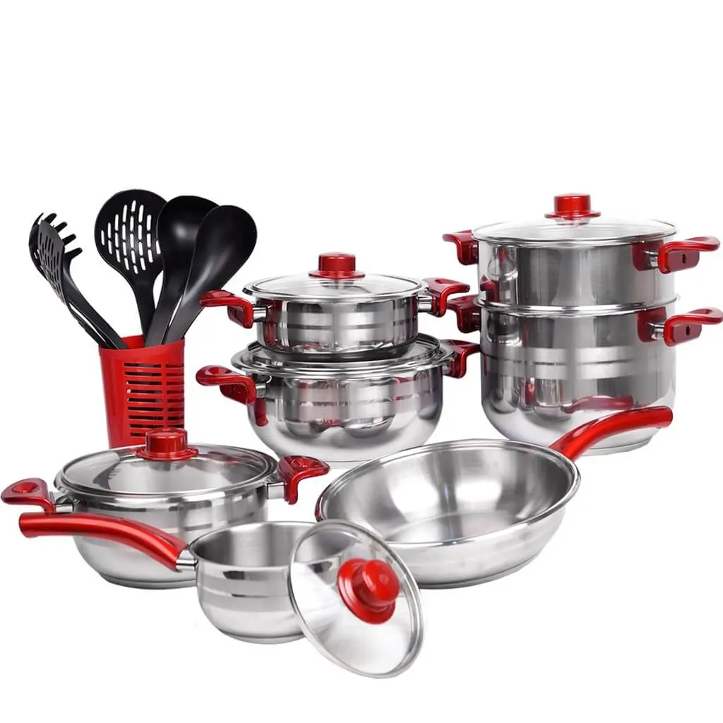 [SRC18GO] Ensemble De Batteries De Cuisine Inox 18 Pièces 18/10 Royal COOK