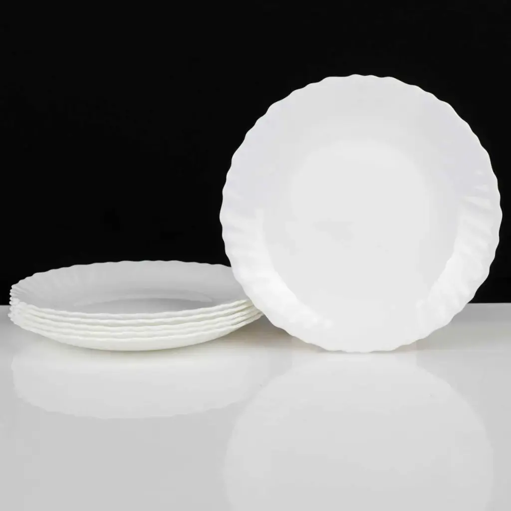 [H4997-GO] Lot De 6 Assiettes À Dessert LUMINARC FESTON Blanc 19 Cm