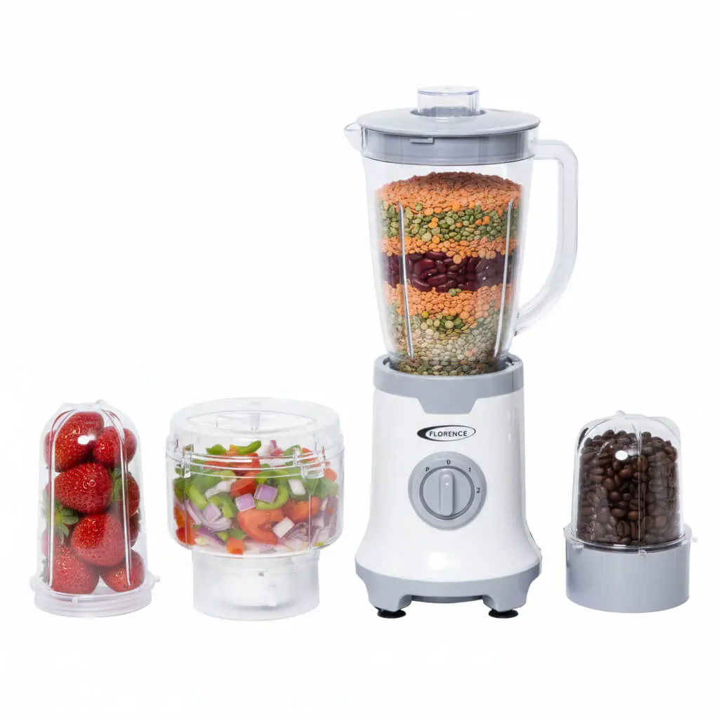 [HK380-GO-BG] Blender 4 en1 Florence HK-380 - 1500W -Blanc/Gris
