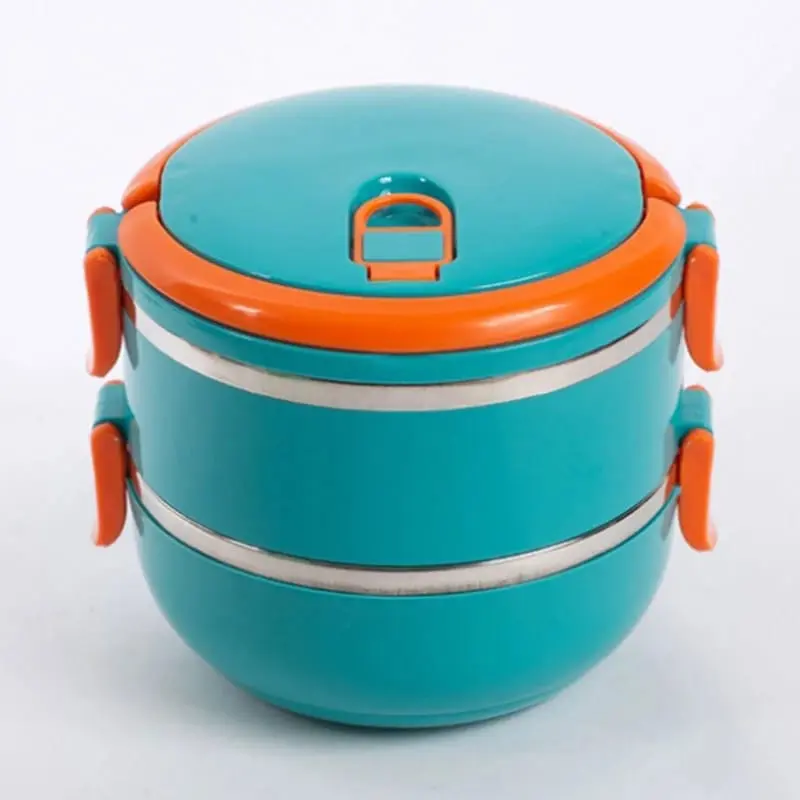[LB1400GO-Vert] Conteneur Alimentaire Lunch Box 2 Niveaux 1400 Ml