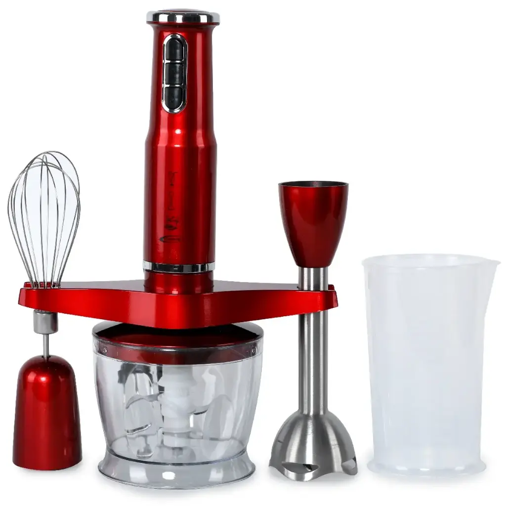 [M-HK335GO-Rouge] Mixeur Plongeant Multifonctions 3 En 1 FLORENCE  600W 500Ml-Rouge