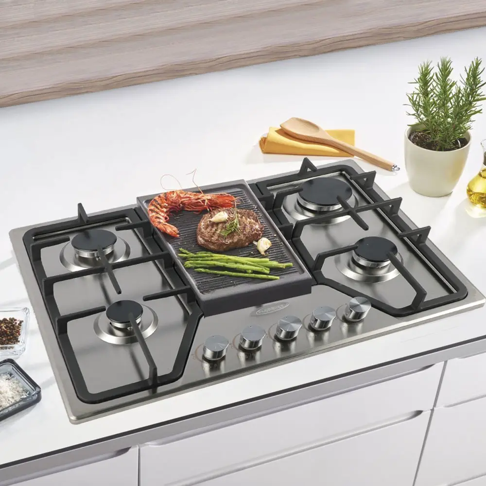 [FH01SC-GO] Plaque De Cuisson À Gaz 5 Feux Inox Avec Fonte Florence