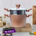 Couscoussier Inox et Granite Effet Cuivre 8L /24cm-Golden House