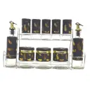 Ensemble de Pots épices 8 pièces et 2 Huilières en Verre  avec Support Métallique