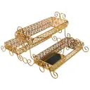 Support Présentoir Doré Miroir Motif 2 48 X 36 X 24 Cm