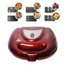 Appareil De Cuisson 6en1 Florence 1500W Zouza , Panini , Gauffre , Donut , Maamoul , Croque-Monsieur - Rouge