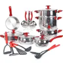 Ensemble De Batterie De Cuisine Inox 22 Pièces Haschever 18/10