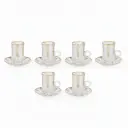 Coffret De 6 Verres à Thé Avec Sous-Tasses Orné Doré