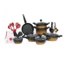 Ensemble De Batteries De Cuisine Granite De Cuisine 25 Pièces- GRATINA-Doré