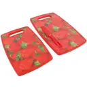 Lot de 2 Planches à Découper en PVC avec Couteau - 3 pièces -Motif 1