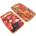 Lot de 2 Planches à Découper en PVC avec Couteau - 3 pièces -Motif 2