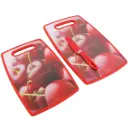 Lot de 2 Planches à Découper en PVC avec Couteau - 3 pièces-Motif 5