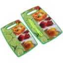 Lot de 2 Planches à Découper en PVC avec Couteau - 3 pièces -Motif 8